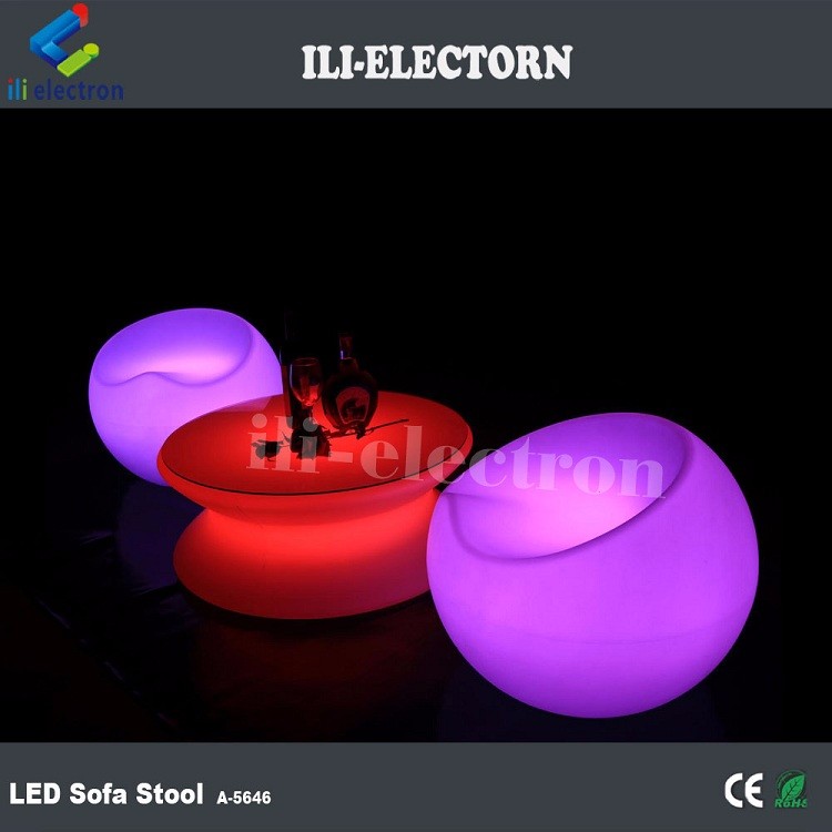 Garden bar Plastic LED Light Up Furniture stool table Waterproof