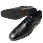 Mens Casual Leather Shoes / Mens Black Oxford Shoes Fashion Italian Style
