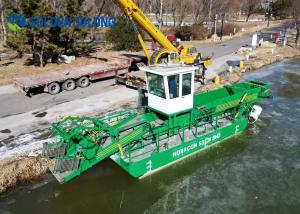 China JULONG Customized River Cleaning Trash Skimmer Boat Price For Garbage Collection factory