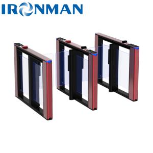 Red Security Swing Barrier RFID Reader Access Control System Speed Gate