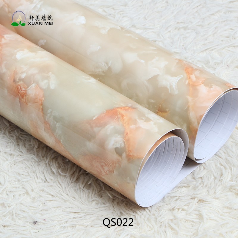 XuanMei Decorative Marble Contact Paper PVC Adhesive Film Thickness 0.2MM-0.3MM for Furniture Transformation