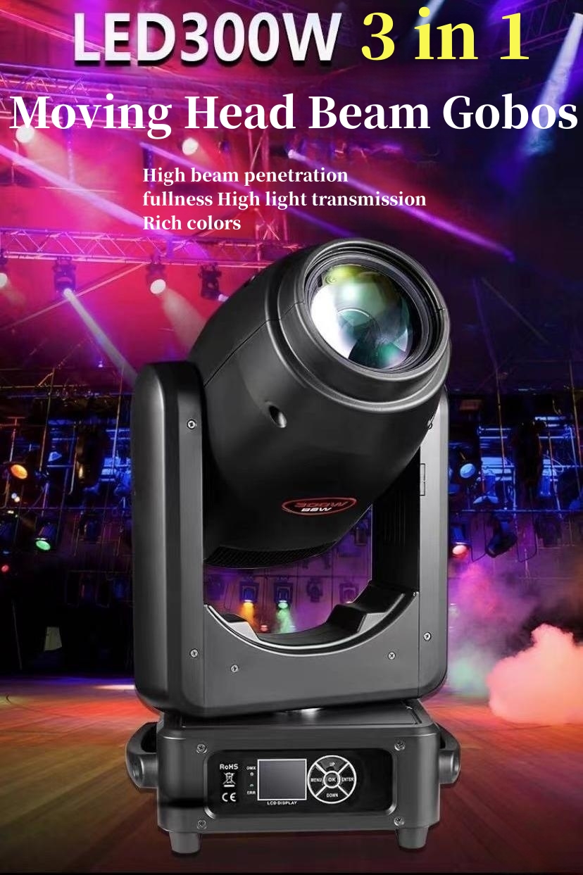 300W 3in1 DMX512 Gobos Stage Light The Best Choice for Moving Head Beam Spot Lighting