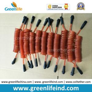 China Plastic White Core Orange PU Coated Anti-Lost Coiled Leash Tethers factory