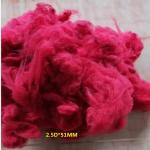 2.5Dtex*51mm Solid Bright Red Recycled color polyester staple fiber for Filling