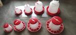 Plastic Broiler Chicken Feeder Chicken Feeding Line Parts White Red
