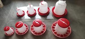 China Plastic Broiler Chicken Feeder Chicken Feeding Line Parts White Red factory