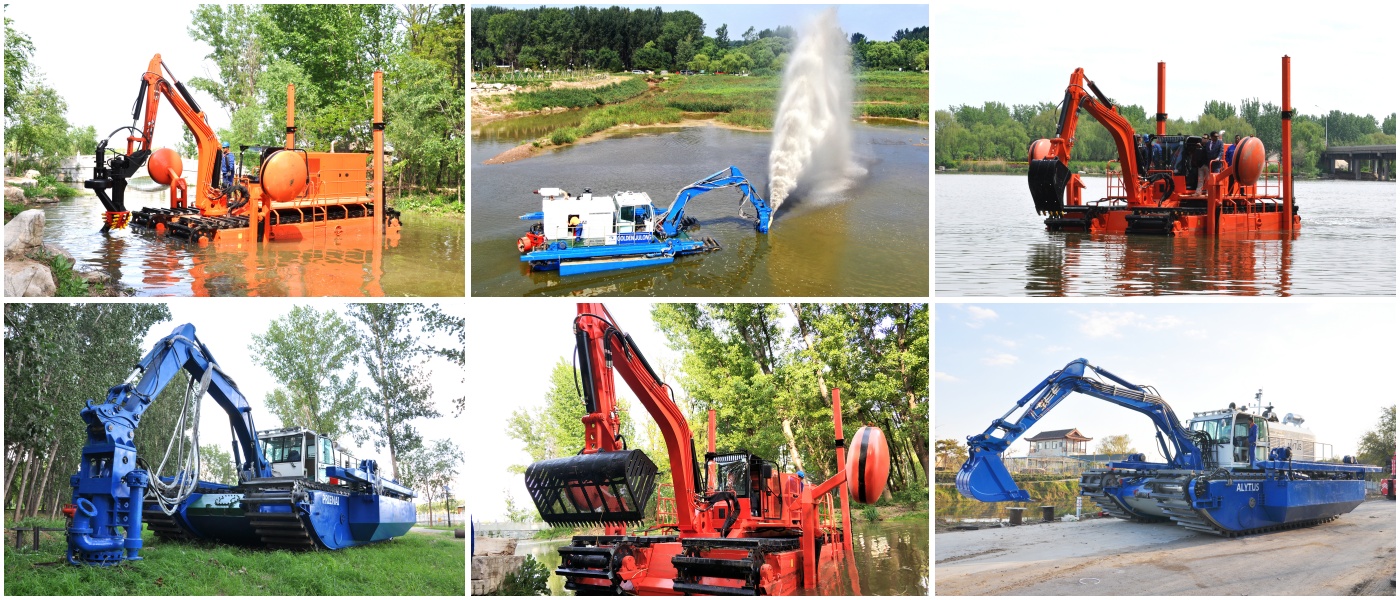 JLAME200 Amphibious Dredger Crawler Type with 5 m Dredging Depth