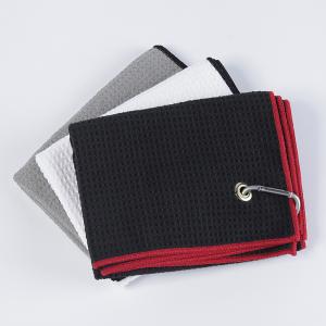 China Easy Carrying Black Microfiber Golf Towel Microfiber Waffle Weave Microfiber Towels factory