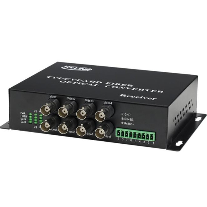 4-Ch 1080P AHD CVI TVI Fiber optical transceiver, HD Video Optical Extender with reverse RS485 data For CCTV PTZ Camera