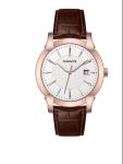 Brown Slim Quartz Stainless Steel Watches Luxury Colorful Leather Strap