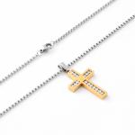 High quality non fading diamond cross pendant, light luxury fashion long