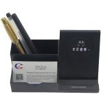 ABS Material Leather Pen Holder Custom Logo Ultraportable Nontoxic With LED