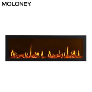 China 128cm Linear Flush Mount Electric Fireplace Single Color Fire Display Video factory