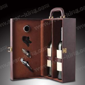 China SGS Handmade Leather Glass Bottle Box For Luxury Liquors factory