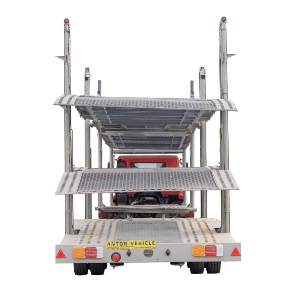 Double Deck Hydraulic Lifting SUV Car Carrier Box Trailer with 24hour Online