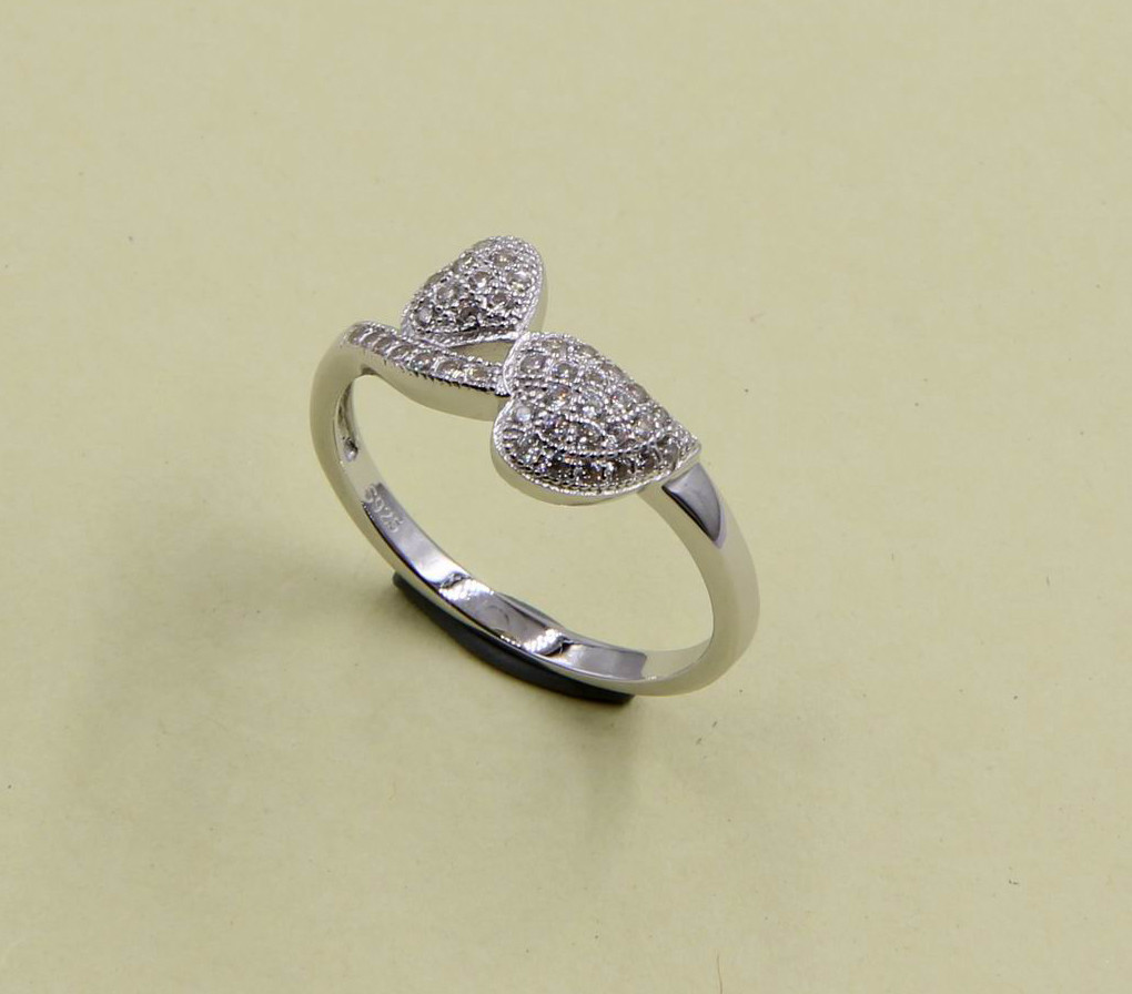 AAA Cubic Zirconia Rings In 925 Sterling Silver Silver Diamond Rings 925 Sterling Ladies Silver Rings Silver Bow Ring