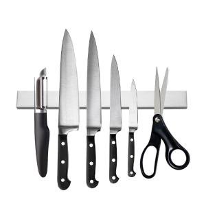 China 80C Magnetic Knife Rack Stainless Steel Kitchen Accessory for Rust-resistant Storage factory