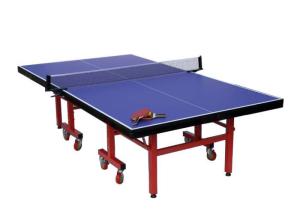 China Standard Size Competition Table Tennis Table Portable Red Leg Color For Club factory
