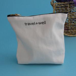 China 12oz Portable Cosmetic Zipper Bag Canvas Material Wear Resistant For Ladies factory