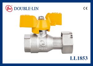 China Female X Female Long Threads 72.5 PSI Brass Ball Valve T Handle factory