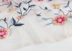120 Cm Embroidered Floral Multi Colored Lace Fabric Gauze For Garment Factory