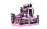 Pvc Tarpaulin Inflatable Fun City Crazy Racing With Purple Slide