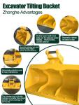 Double Cylinder Tilt Excavator Bucket Cleaning For CAT320 ZX300
