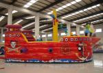 Double Stitching Pirate Bounce House , Pirate Ship Inflatable Bouncer