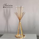 Gold Wedding Flower Vase Stand Chic Wedding Centerpieces Glass Metal Column