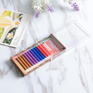 China Mixed 4 Colors Full Set Eyelash Extensions , Individual Fake Eyelashes Hand Made factory