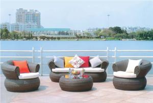 China YLX-RN-034 Coffee PE Rattan Single and Three Seater with Table for Outdoor used factory