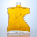 750ml Clear Flint Glass Bottle Unique Shaped for Gin Rum Champagne Brandy Whisky