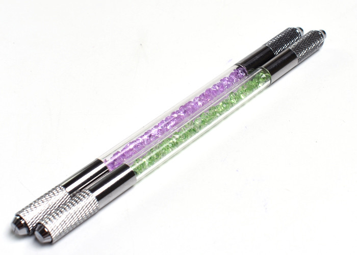 Shading Brows Eyebrow Permanent Makeup Pen With Crystal Dual Head 14 Cm