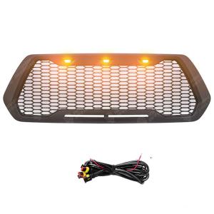 China ABS Mesh Toyota Tacoma Parts Front Bumper Grill With 3 Amber LED Lights 2016-2018 factory