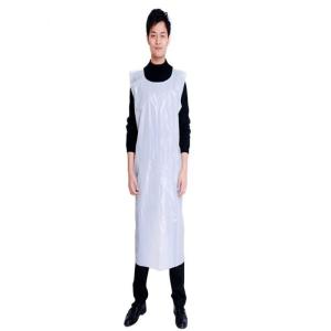 Anti Bacteria White Disposable Aprons / Disposable Plastic Smocks Infection