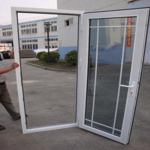 China Soundproof UPVC Glass Entry Door With Double Triple Glazed And Grilled factory