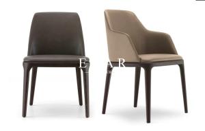 China Leather Solid Wood Modern Dining Chair For Restaurant ZZ-ZC02B factory