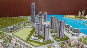 China Commercial Handmade Miniature City Model 1 / 1000 Scale LED Lighting System factory