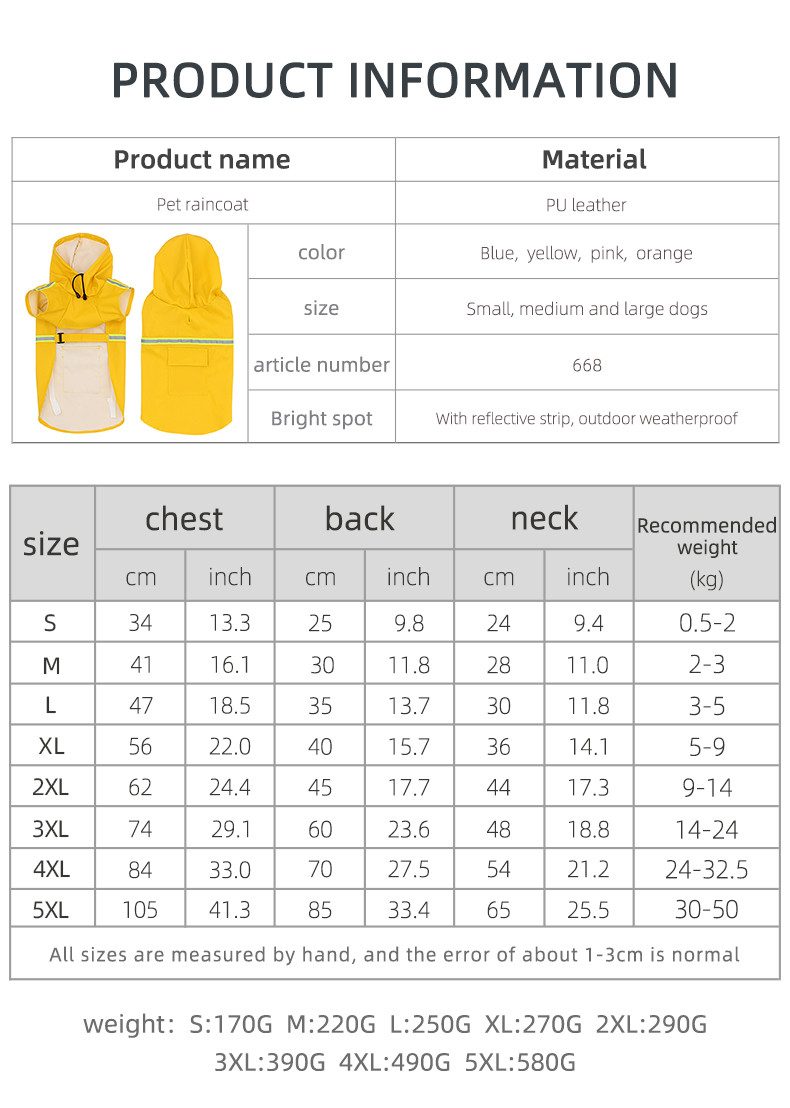 Waterproof Material Pet Raincoat Poncho Type Big Dog Clothes Pet Clothing And Accessories