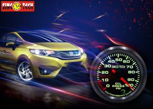 China Universal Electric Oil Pressure Gauge / Racing Car Meter 7 Color Backlight factory