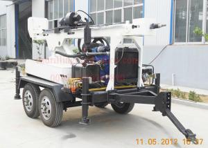 China 150m Dth Mud Drilling Trailer Mounted Drilling Rig With 45kw Diesel TWD150 factory