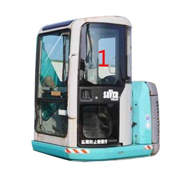 High Impact Strength KOBELCO Excavator Glass 5mm Thick Left Door Up Position NO