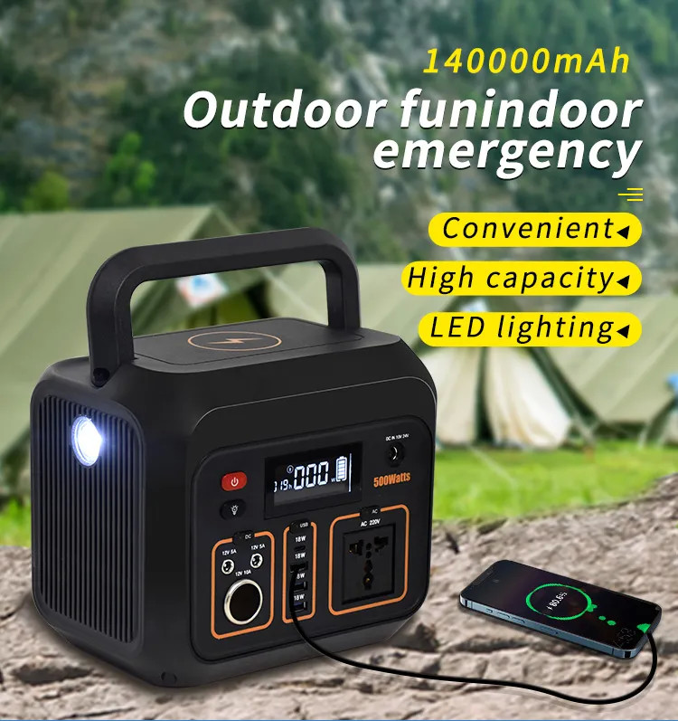 Outdoor Portable Generator Power Station Pure Sine Wave 140000mAh 518Wh