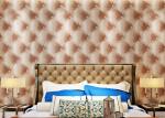 Luxury Grey European Style Wallpaper , 3D Effect Leather Pattern Wallpaper