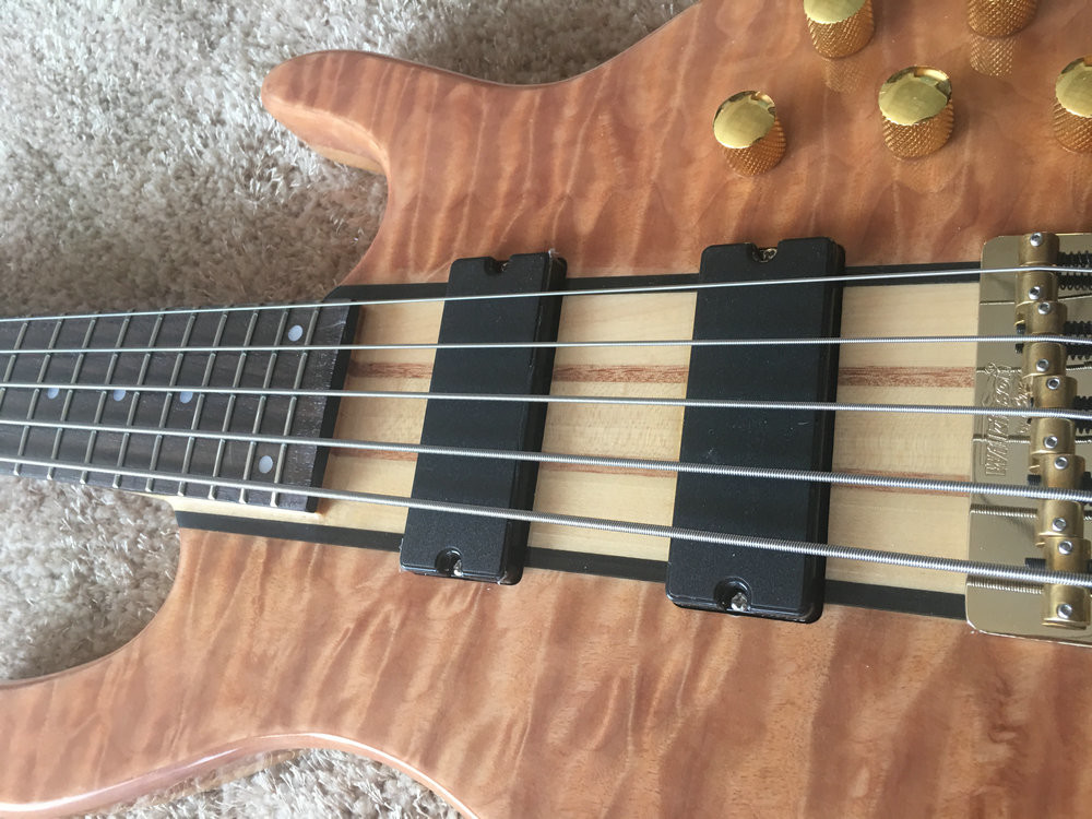 Custom bass guitar Ken smith bass 5 string Neck through body Golden hardwares Wilkson bridges original Dot inlay and act