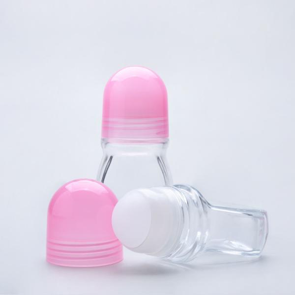 1.7oz Glass Roll On Deodorant Bottles Customized Color Perfume Oil Roller