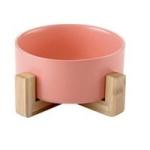 Rounded Marble Ceramic Pet Bowl With Elevated Stand Japan Style Printed