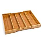 Bamboo Cutlery Tray Kitchen Utensil Tray Cooking Spoon Flatware Drawer Organizer