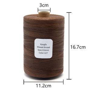 China 1kg Waxed Cord Sewing Thread 240 Colors for Leather 0.6mm 0.8mm 210dD Pattern Dyed factory