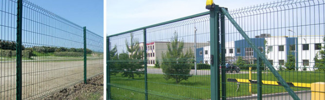 1230mm 3D Curved Triangle Fence Panel BRC Mesh Fencing For School rustproof